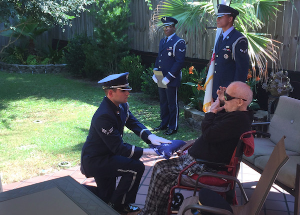 100-Year-Old Veteran Receives Honorary Flag in Full Honor Guard ...